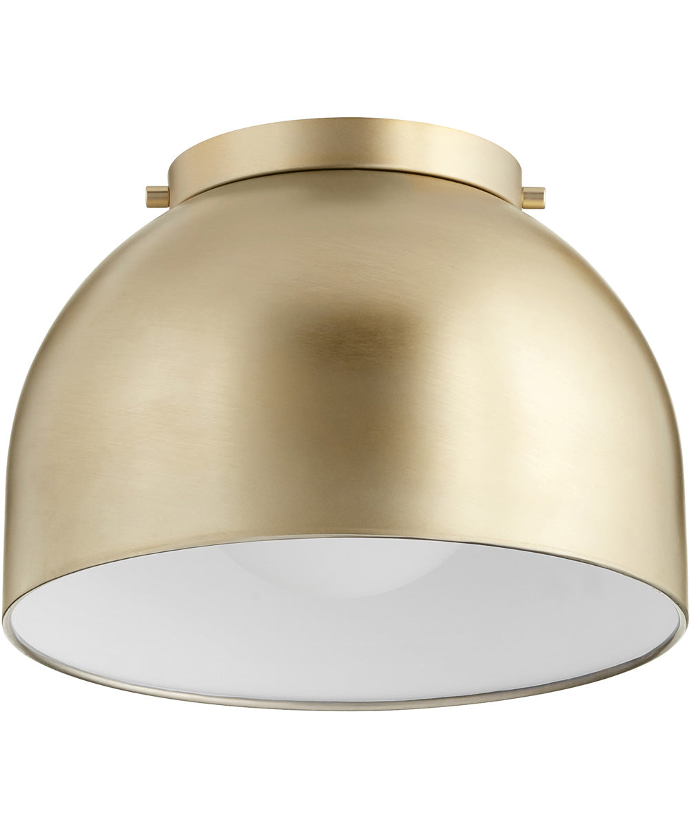 11"W 1-light Ceiling Flush Mount Aged Brass