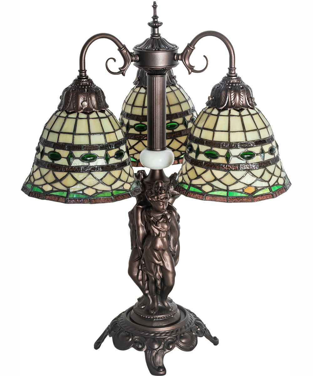 23" High Tiffany Roman 3 Light Table Lamp