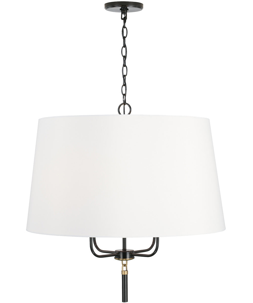 Beckham 4-Light Pendant Glossy Black and Aged Brass