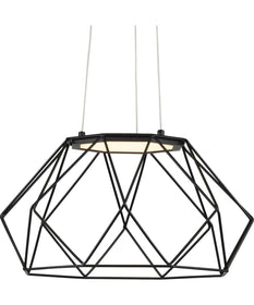 Geodesic LED Modern Style Medium Hanging Pendant Light Matte Black