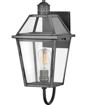 Nouvelle 1-Light Small Outdoor Wall Mount Lantern in Blackened Brass