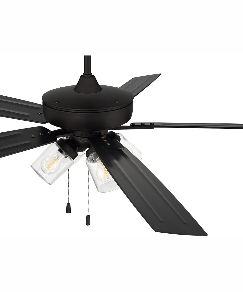 60" Outdoor Super Pro 104 4-Light Indoor/Outdoor Ceiling Fan Flat Black