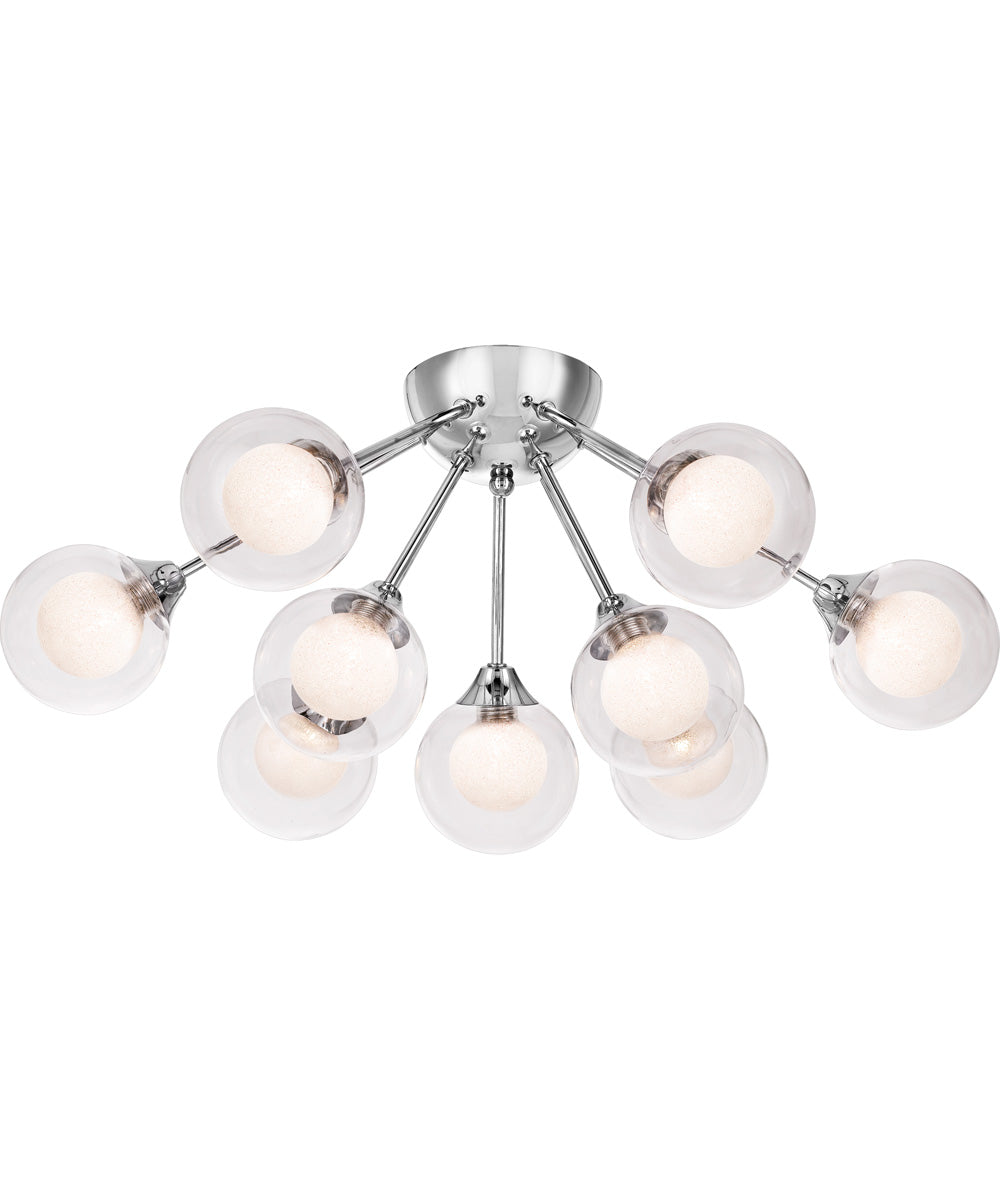 Spellbound 9-light Semi Flush Mount Polished Chrome