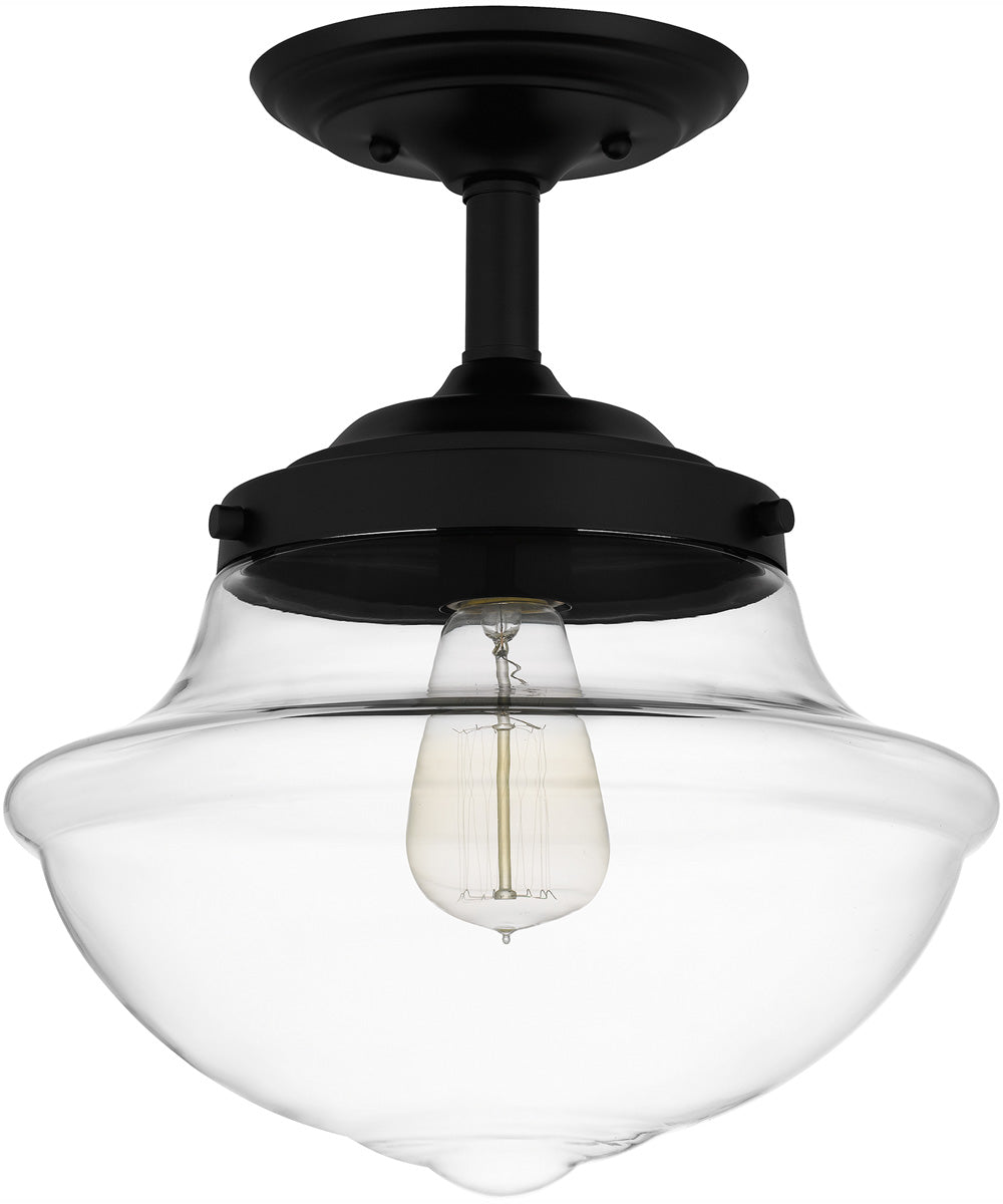 Quoizel Semi-Flush Mount Small 1-light Semi Flush Mount Matte Black