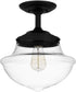 Quoizel Semi-Flush Mount Small 1-light Semi Flush Mount Matte Black