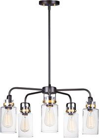 26"W Magnolia 5-Light Pendant Bronze / Gold