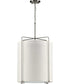 Kempsey 3-Light Summer Linen Shade Farmhouse Pendant Light Brushed Nickel