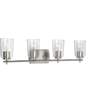 Adley 4-Light Clear Glass New Traditional Bath Vanity Light Brushed Nickel