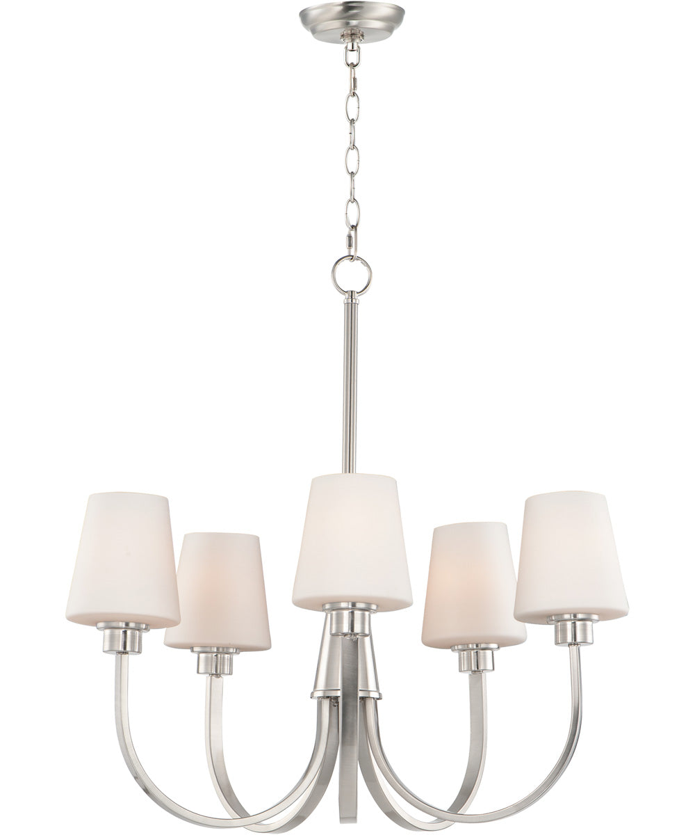 27"W Shelter 5-Light Chandelier Satin Nickel