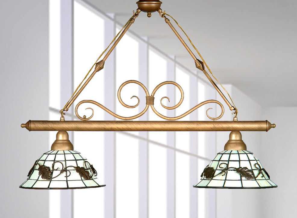Dario 2-Light Tiffany Island Fixture