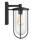 Corbin 1-Light Outdoor Wall Mount Rain or Shine - Black with Clear Glass
