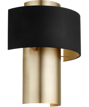 1-light Wall Sconce Noir w/ Aged Brass