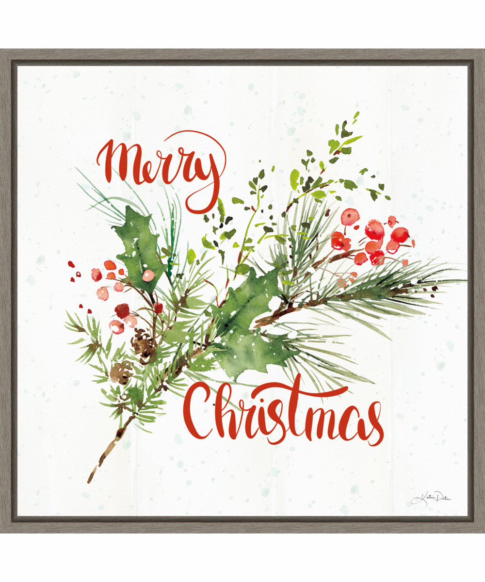Framed Celebrate the Season IV by Katrina Pete Canvas Wall Art Print (22  W x 22  H), Sylvie Greywash Frame