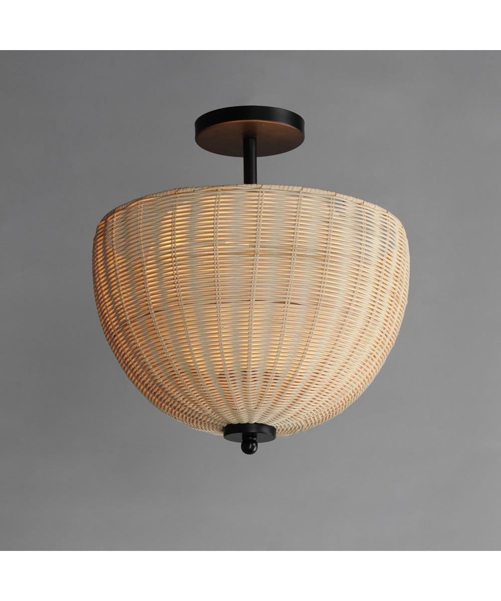 Maldives 2-Light Semi Flush/Pendant Black