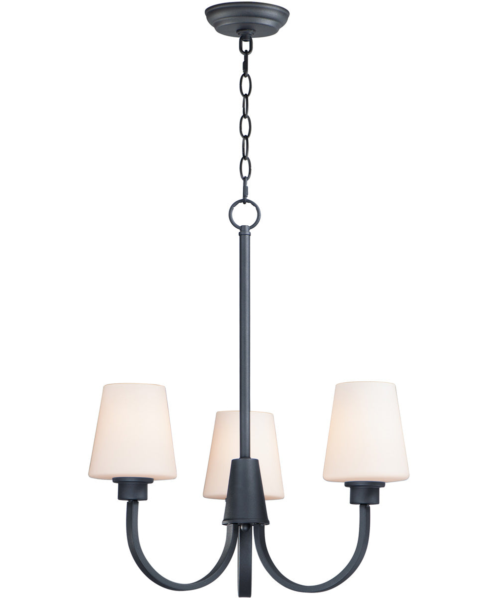 20"W Shelter 3-Light Chandelier Black