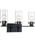 21"W Sommerset 3-Light Vanity & Wall Matte Black