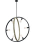 34"W Augusta 6-Light Pendant Black / Wood