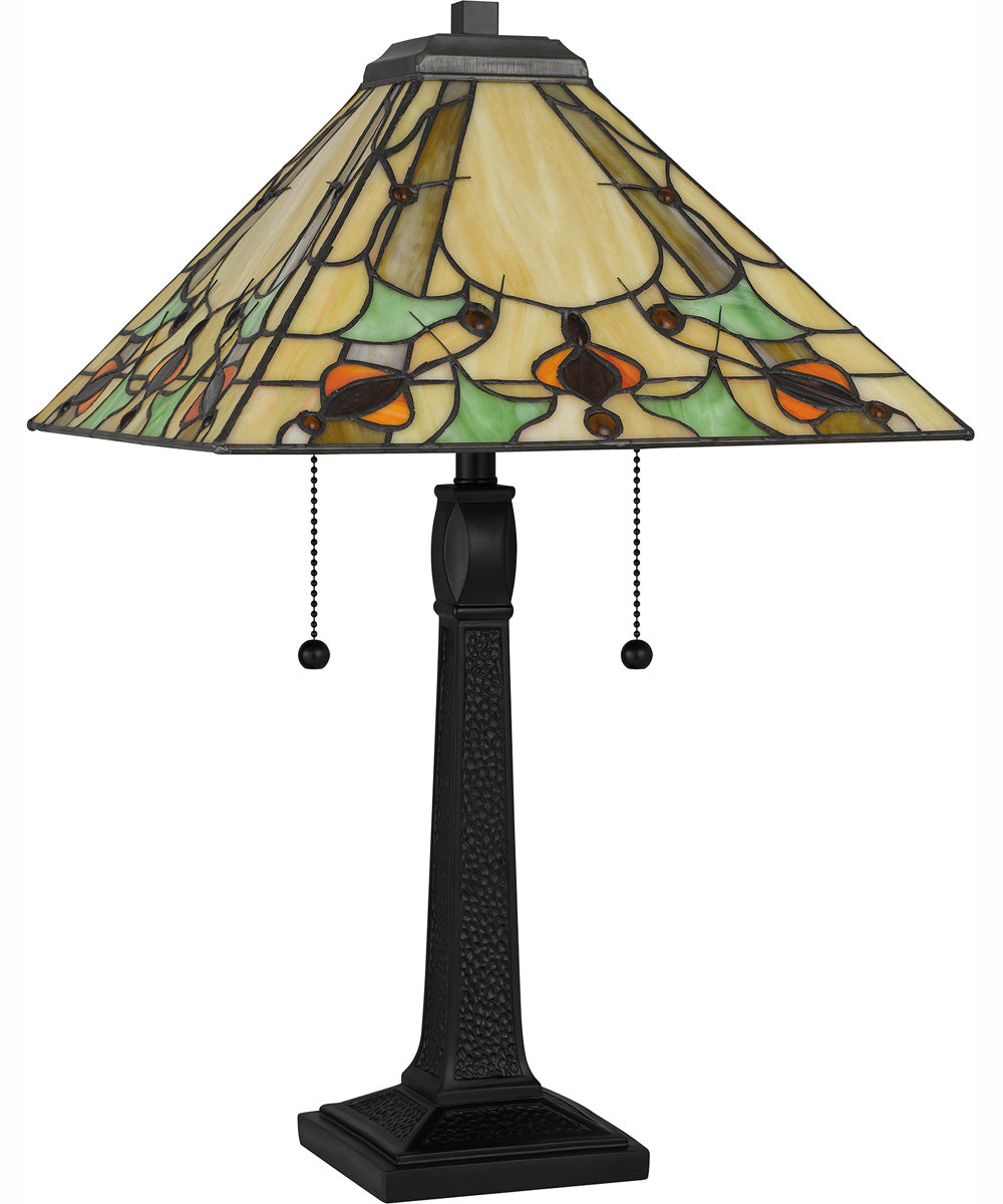 Tiffany Small 2-light Table Lamp Matte Black
