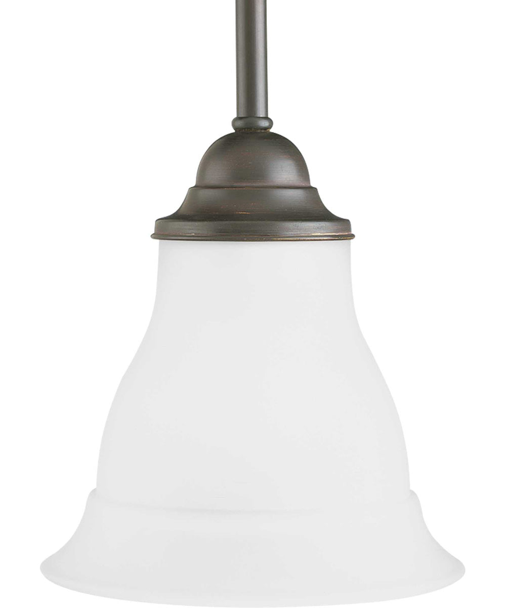 Trinity 1-Light Etched Glass Traditional Mini-Pendant Light Antique Bronze