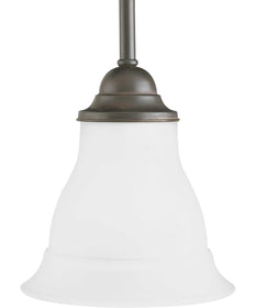 Trinity 1-Light Etched Glass Traditional Mini-Pendant Light Antique Bronze