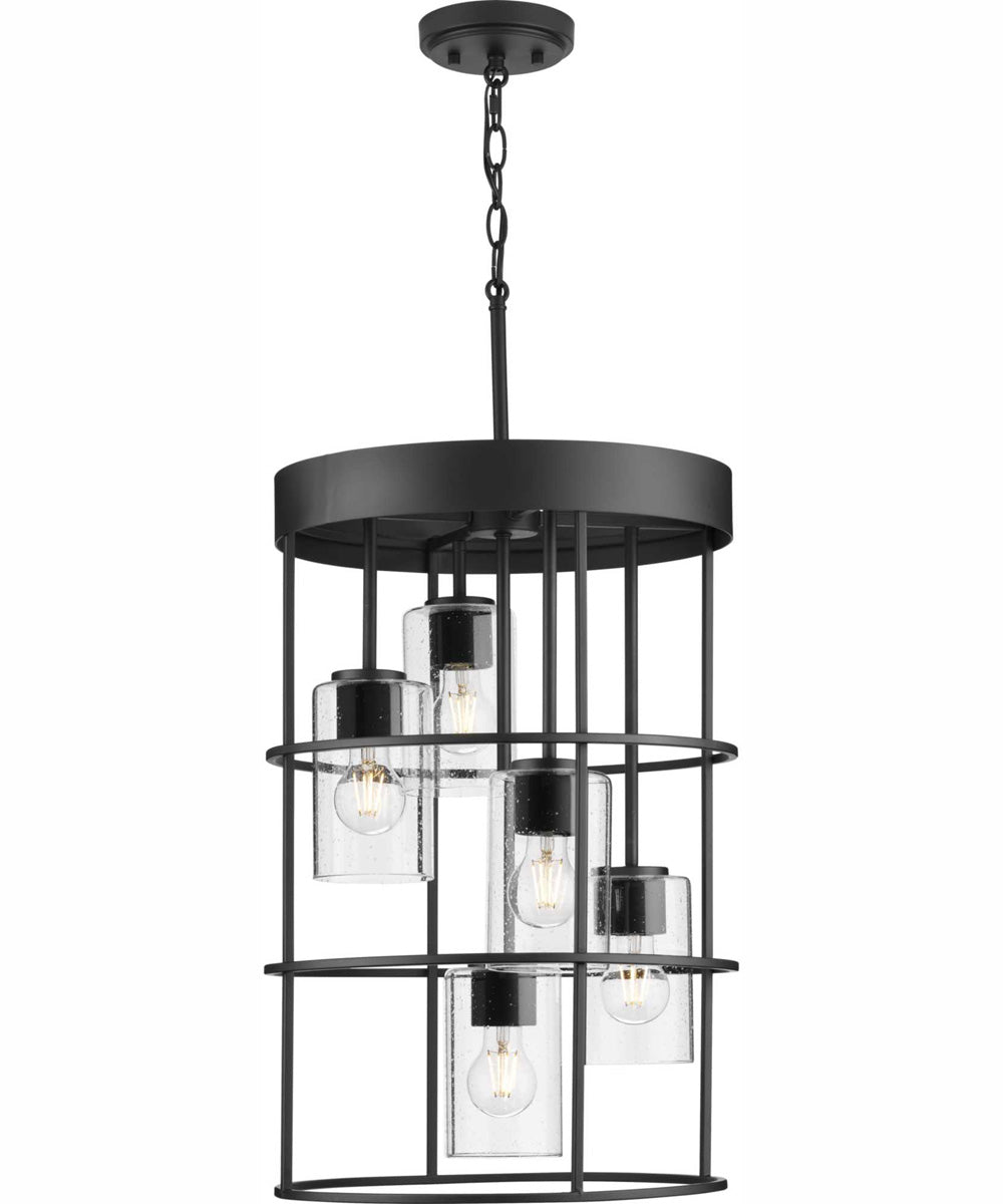 Burgess 5-Light Modern Farmhouse Hall & Foyer Light Matte Black