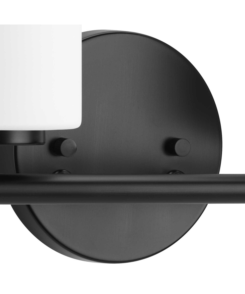 Replay 3-Light Etched Glass Modern Bath Vanity Light Textured Black