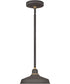 1-Light Outdoor Pendant Barn Light in Museum Bronze