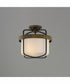 Ruffles 3-Light Semi Flush Mount Black / Antique Brass
