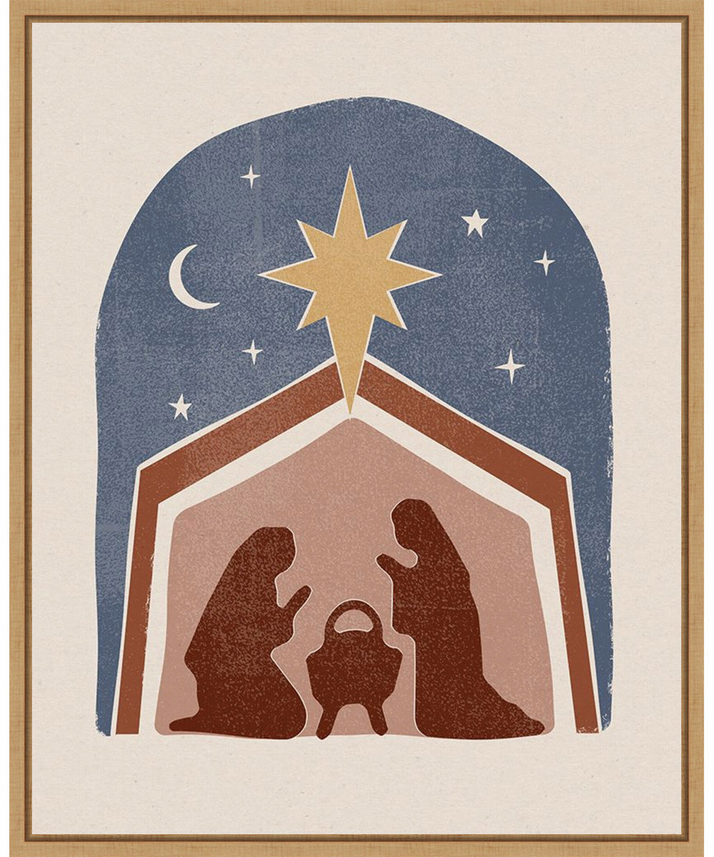 Framed Boho Nativity I by Victoria Barnes Canvas Wall Art Print (23  W x 28  H), Sylvie Maple Frame