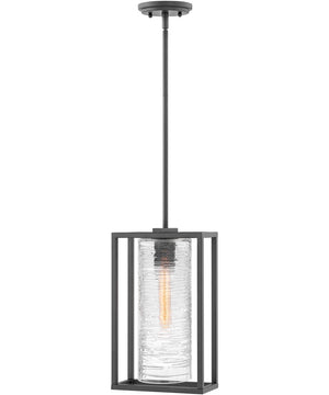 Pax 1-Light Medium Outdoor Hanging Lantern in Satin Black