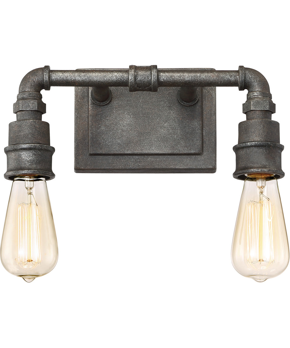 Squire Medium 2-light Bath Light Rustic Black