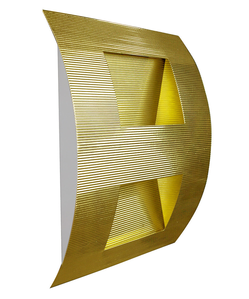 Zaya Curved Wall Fixture with Square Holes Brass