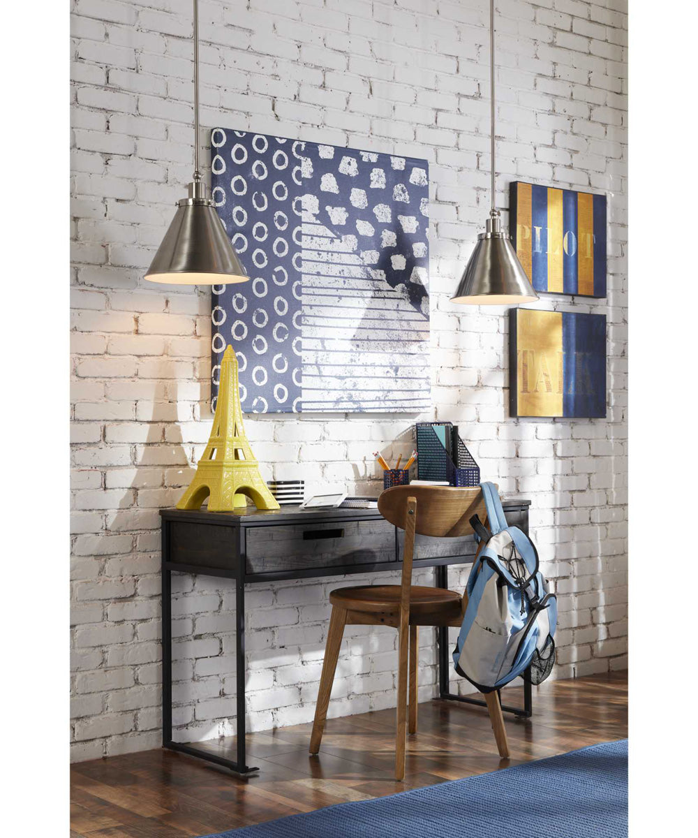 Hinton 1-Light Hanging Vintage Style Hanging Pendant Light Brushed Nickel