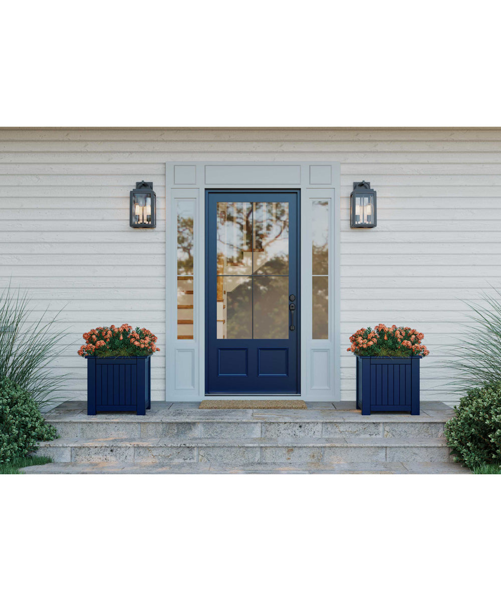 Grandbury 2-Light Transitional Clear Glass Outdoor Wall Lantern Antique Bronze