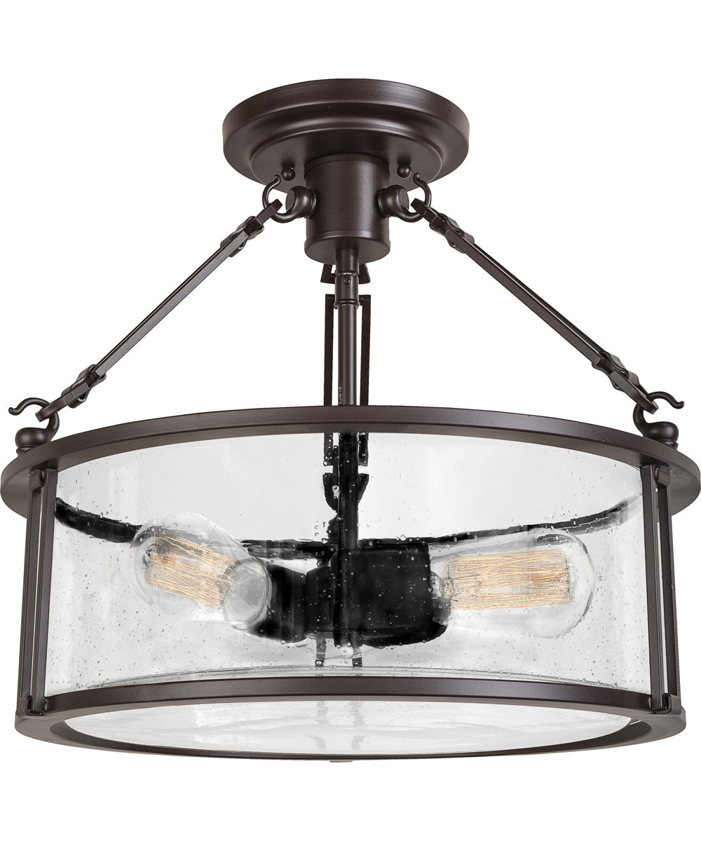 Buchanan Large 3-light Semi Flush Mount Western Bronze