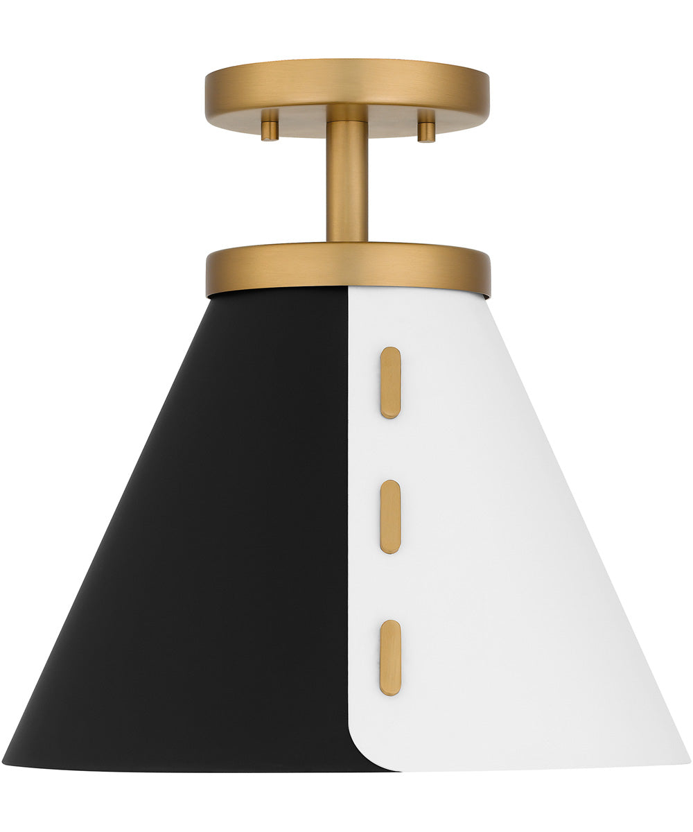 Quoizel Semi-Flush Mount Small 1-light Semi Flush Mount Brushed Weathered Brass