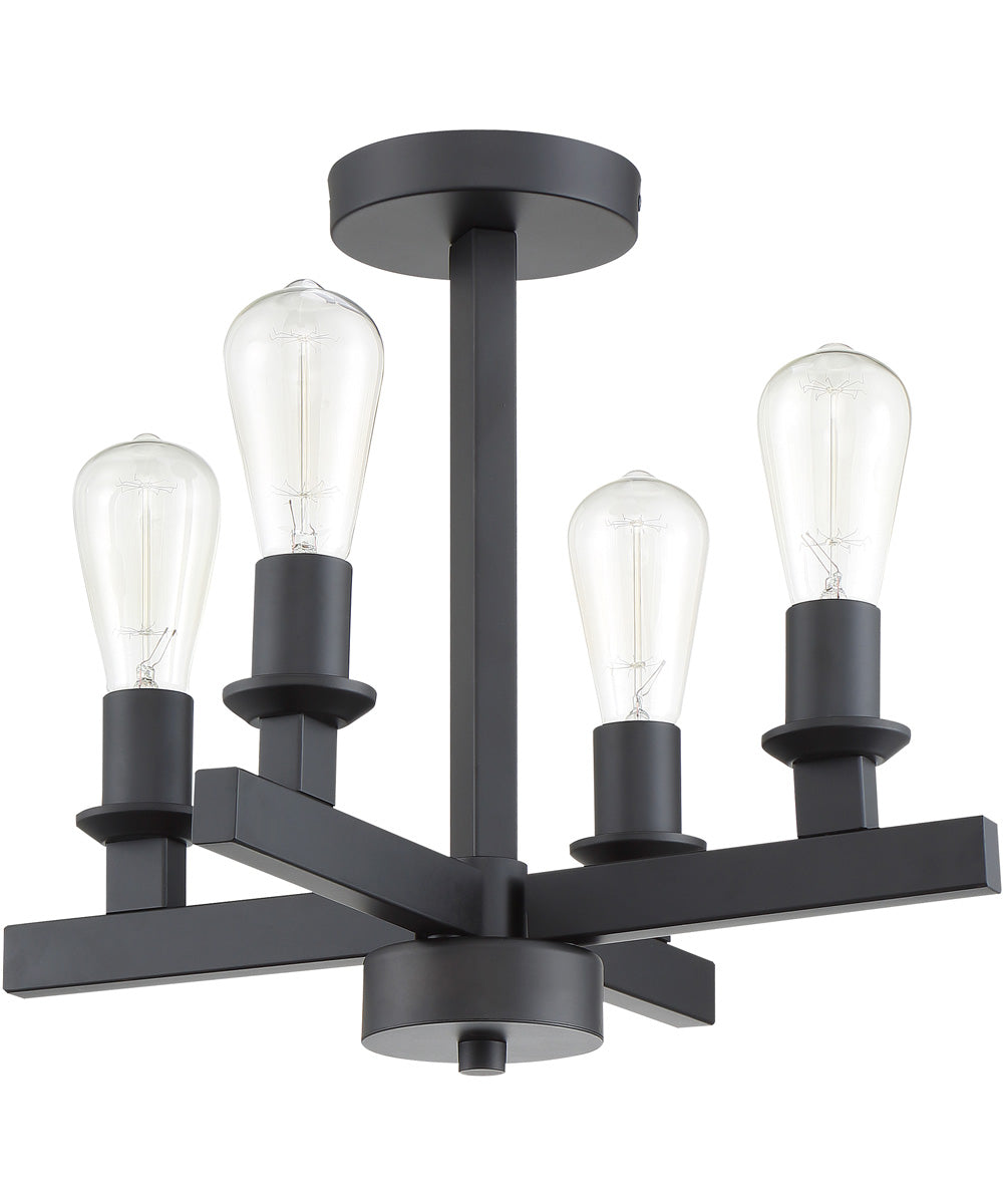 Chicago 4-Light Convertible Semi Flush Flat Black