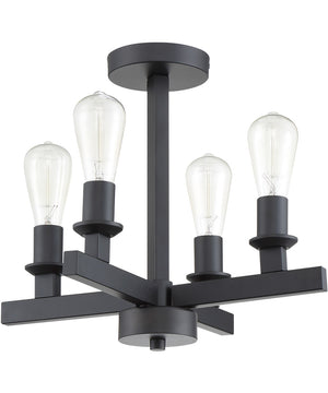 Chicago 4-Light Convertible Semi Flush Flat Black