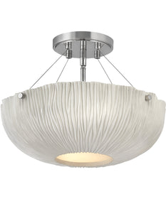 Coral 3-Light Medium Semi-flush Mount in Shell White