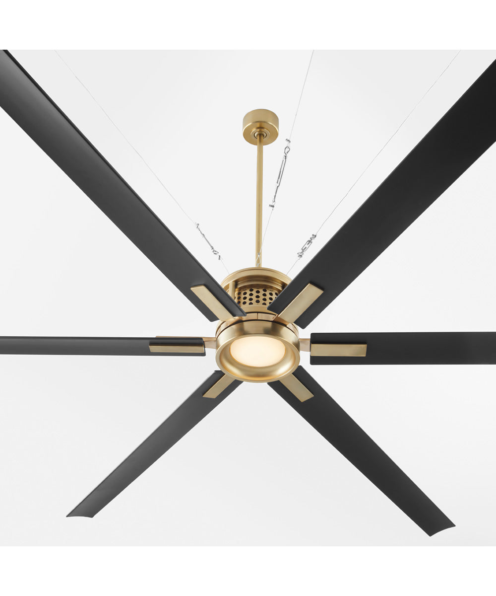 120" Zeus Patio Ceiling Fan Aged Brass