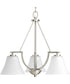 Bravo 3-Light Etched Glass Modern Chandelier Light Brushed Nickel