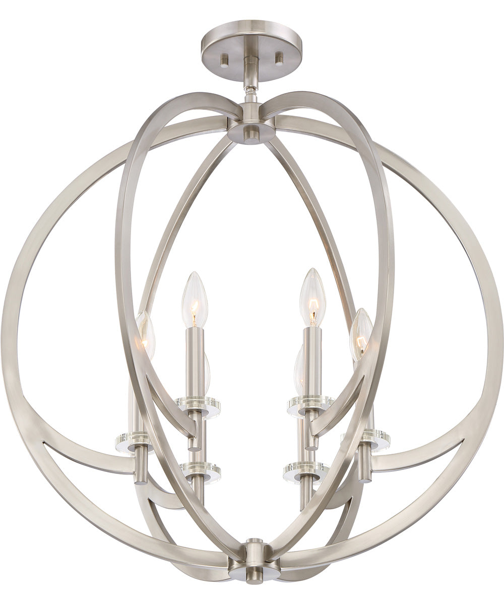 Orion 6-light Pendant Brushed Nickel