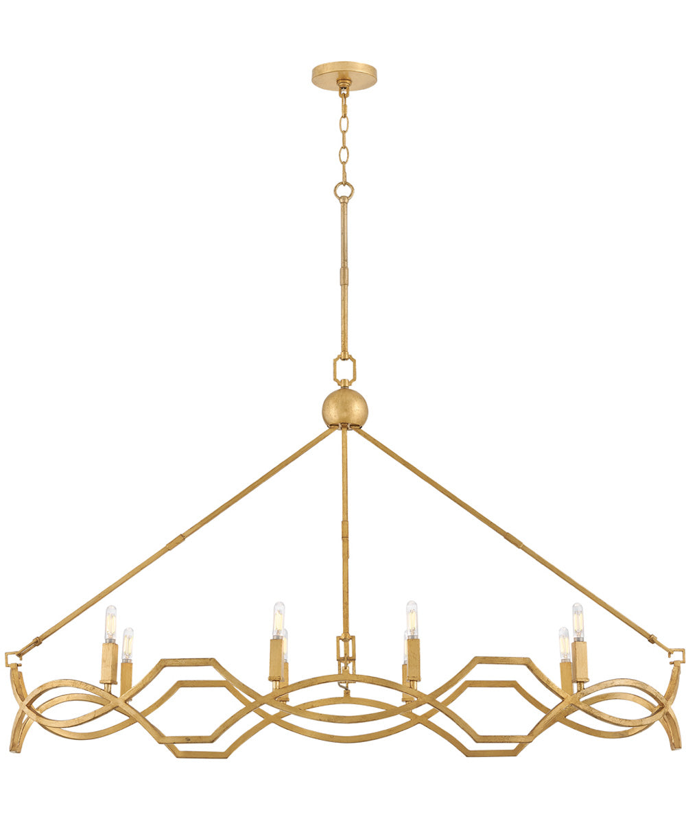 Leona 8-Light Medium Eight Light Linear in Distressed Brass