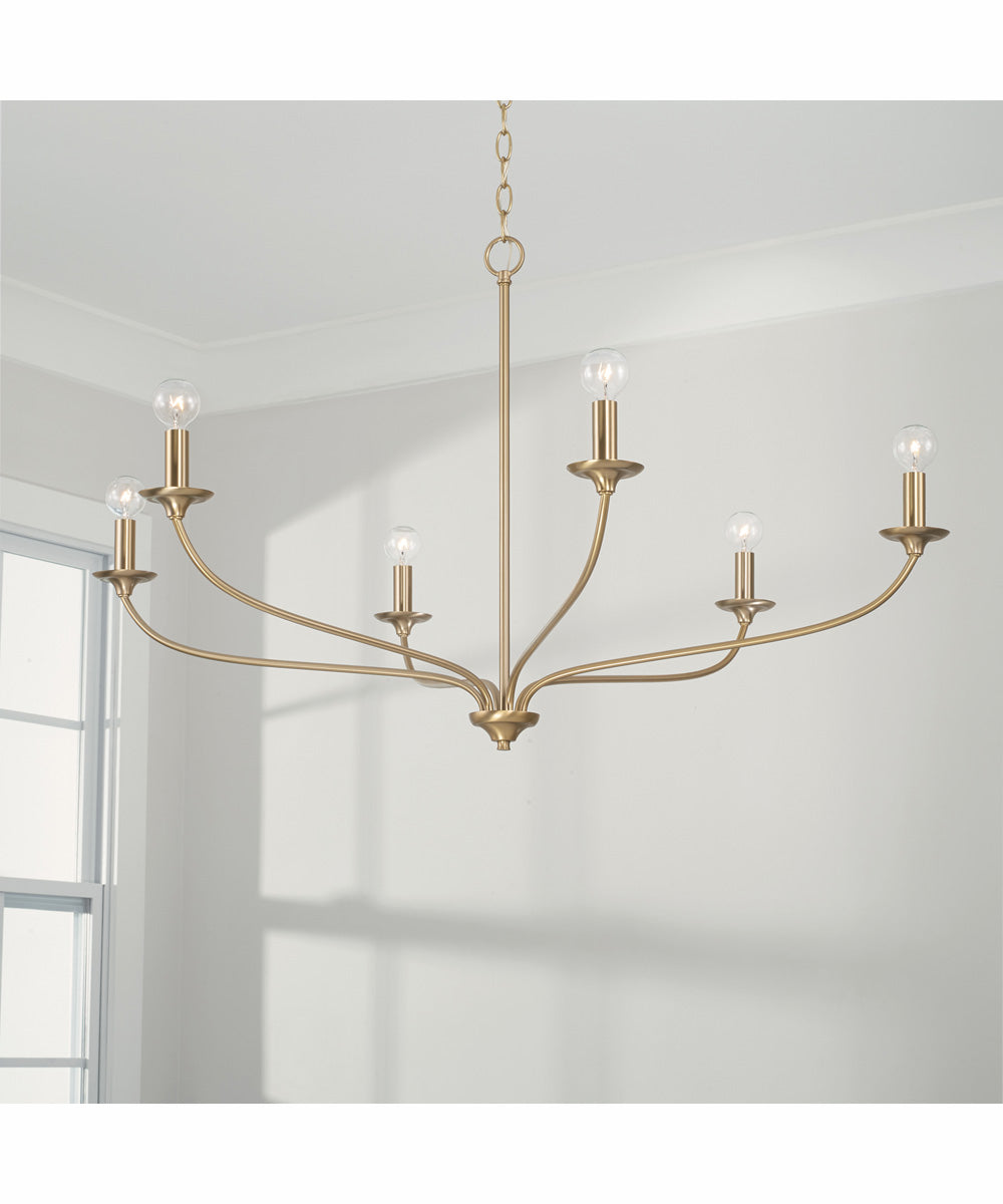 Dolan 6-Light Chandelier Matte Brass
