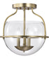 Amado 3-Light Close-to-Ceiling Vintage Brass