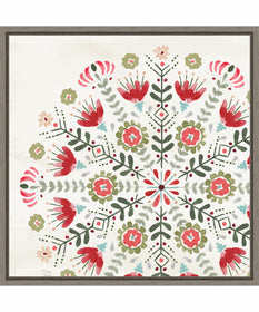 Framed Festive Season IX by Dina June Canvas Wall Art Print (22  W x 22  H), Sylvie Greywash Frame