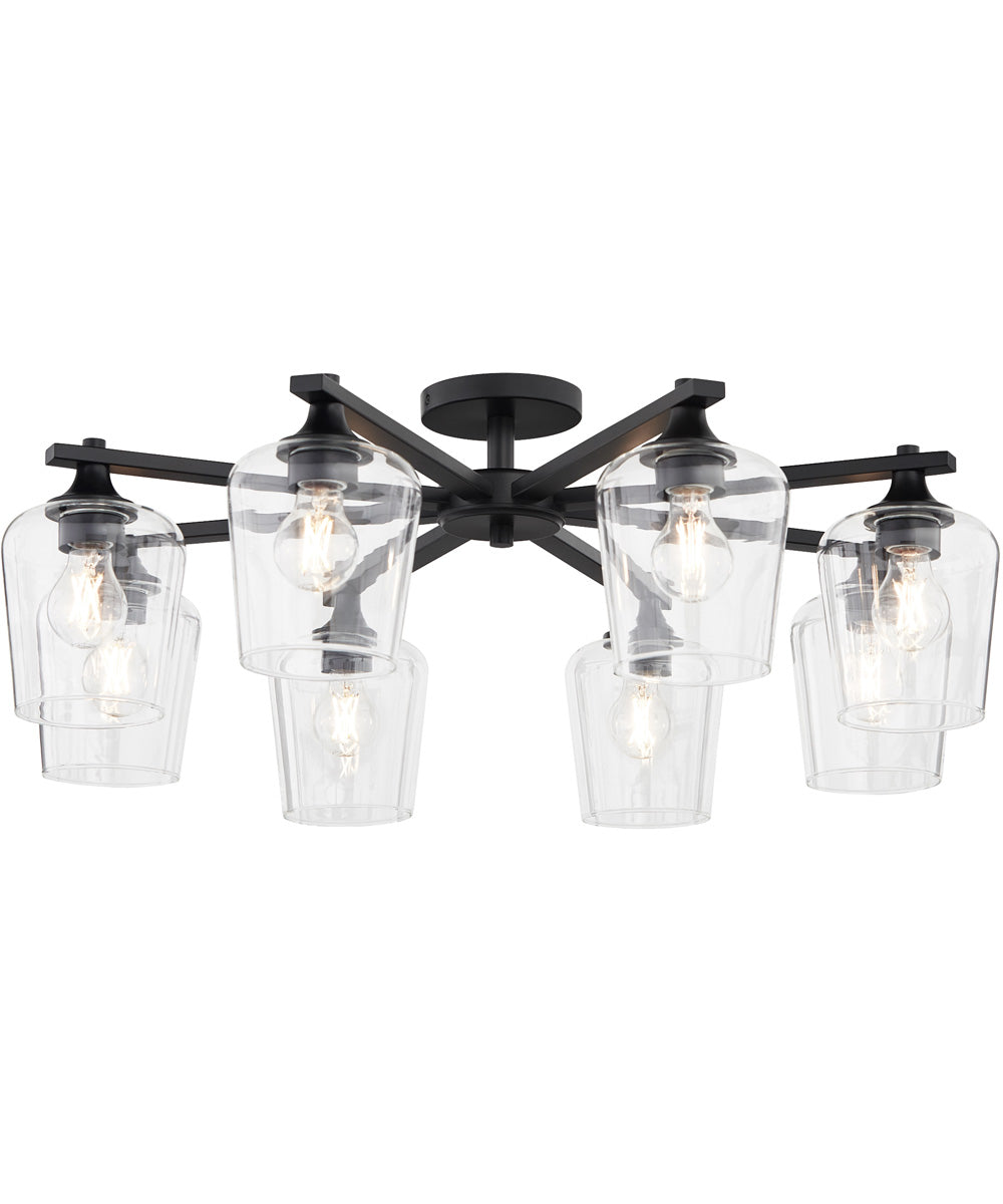 Veno 8-light Ceiling Flush Mount Matte Black