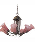 24" Wide Purple Tiffany Pond Lily 7 Light Chandelier