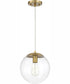 Gaze 1-Light Pendant Satin Brass