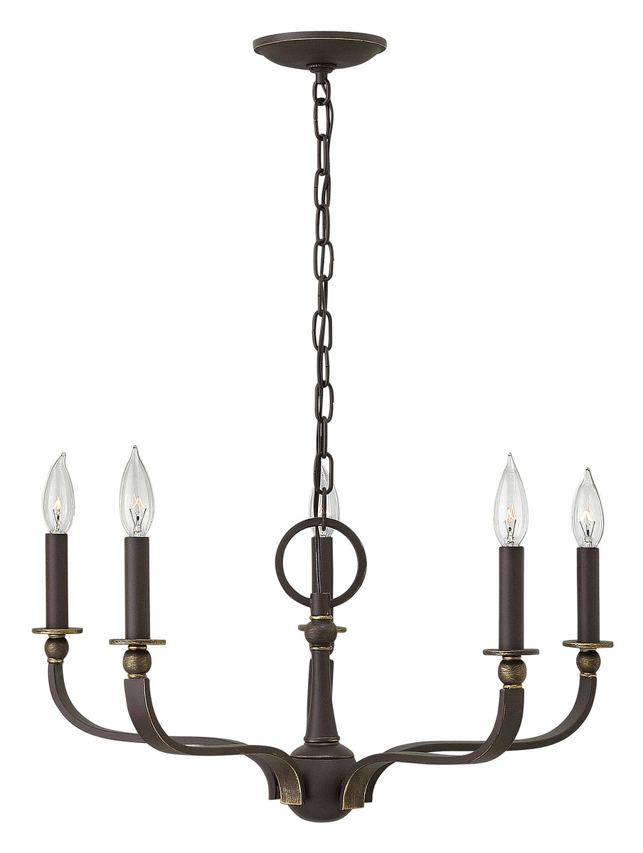 24"W Rutherford 5-Light Single Tier in Oil Rubbed Bronze